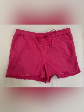 YMI Jeans Pink Frayed-Hem Jean Shorts
